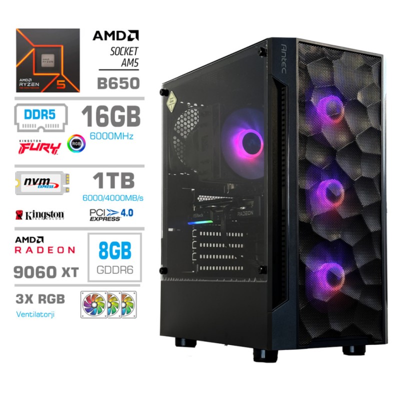 Računalnik MEGA TWR S7 R5-7600X/RX9060 XT/16GB-DDR5/1TB-4.0/750W/Brez OS RGB MEGA Računalnik MEGA TWR S7 R5-7600X/RX9060 XT/16GB-DDR5/1TB-4.0/750W/Brez OS RGB