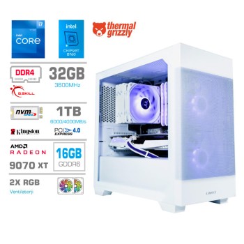 Računalnik MEGA MT S7X i7-12700K/RX9070 XT/32GB/1TB-4.0/750W/Brez OS/bela RGB + Estetski napajalni kabli [Vijolična / Bela]