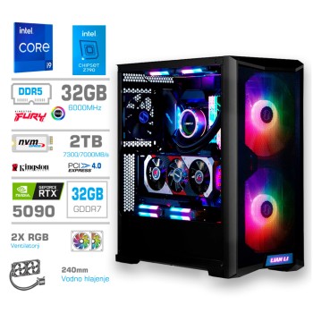 Računalnik MEGA TWR S10 i9-14900K/RTX5090/32GB-DDR5/2TB-4.0/1000W/Brez OS/črna RGB