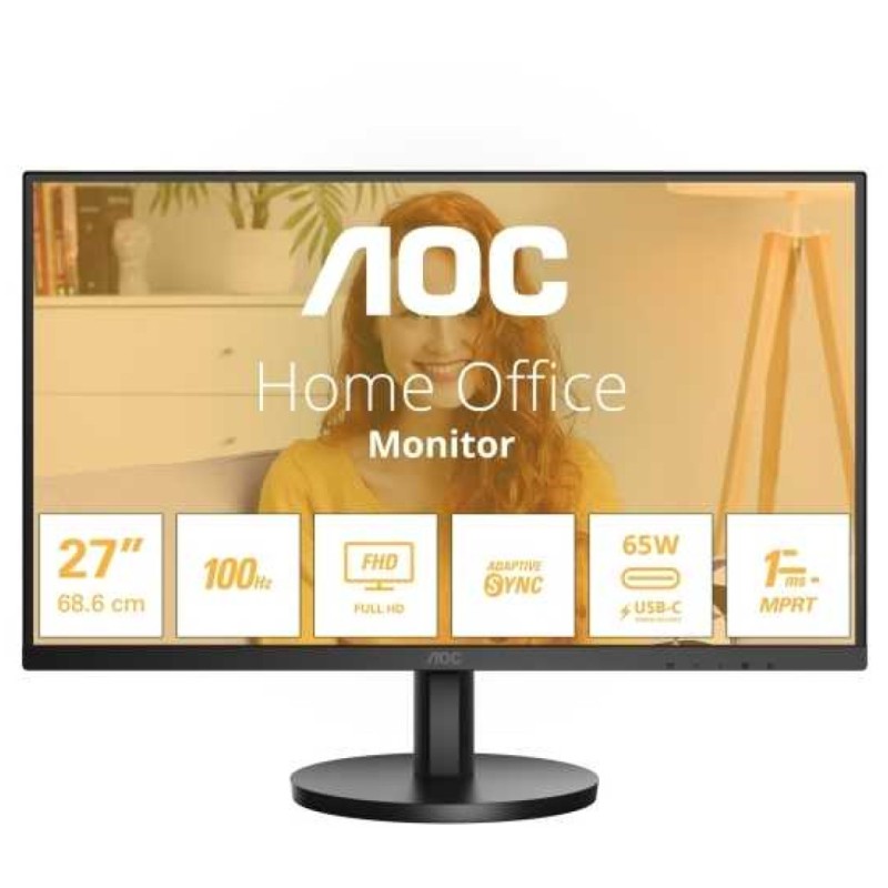 Monitor AOC 68,6 cm (27,0) 27B3CA2 1920x1080 100Hz IPS 1ms HDMI USB-C 65W 2xUSB3.2 Zvočniki DCI-P3-80% AdaptiveSync BasicLine AOC Monitor AOC 68,6 cm (27,0) 27B3CA2 1920x1080 100Hz IPS 1ms HDMI USB-C 65W 2xUSB3.2 Zvočniki DCI-P3-80% AdaptiveSync BasicLine