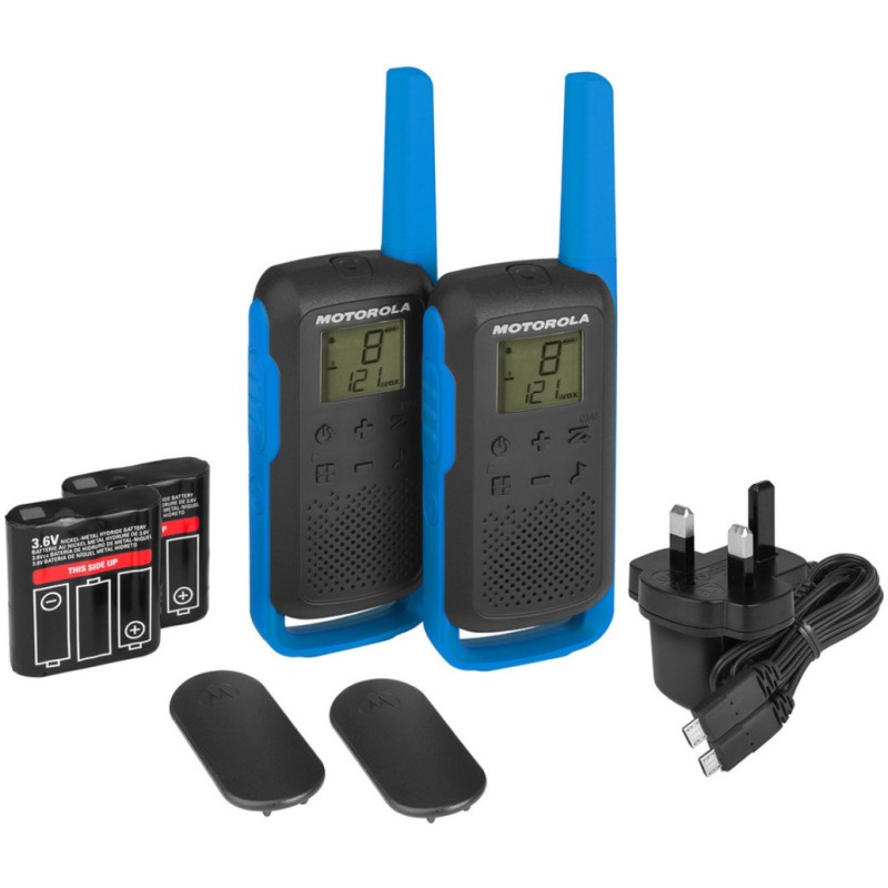 Radijska postaja Walkie Talkie Motorola T62 modra 2-KIT