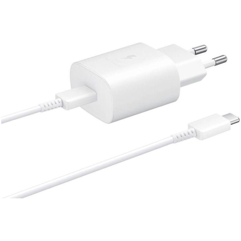 Hišni polnilec Samsung 25W EP-TA800 220V => USB-C + kabel USB-C 1m bel (EP-TA800XWEGWW)