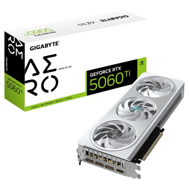 Grafična kartica nVidia RTX5060Ti GigaByte AERO OC bela - 8GB GDDR7 (GV-N506TAERO OC-8GD) GIGABYTE Grafična kartica nVidia RTX5060Ti GigaByte AERO OC bela - 8GB GDDR7 (GV-N506TAERO OC-8GD)