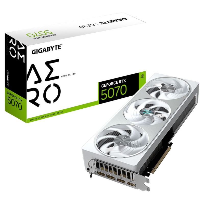 Grafična kartica nVidia RTX5070 GigaByte AERO OC bela - 128MB GDDR7 (GV-N5070AERO OC-12GD) GIGABYTE Grafična kartica nVidia RTX5070 GigaByte AERO OC bela - 128MB GDDR7 (GV-N5070AERO OC-12GD)