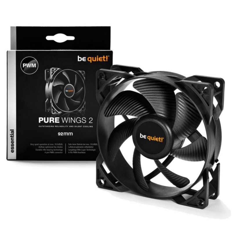Ventilator be quiet! Pure Wings 2 92mm 4-pin (BL038) be quiet! Ventilator be quiet! Pure Wings 2 92mm 4-pin (BL038)