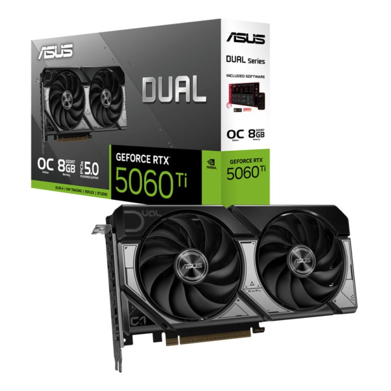 Grafična kartica nVidia RTX5060Ti Asus Dual OC Edition - 8GB GDDR7 (90YV0MP2-M0NA00) ASUS Grafična kartica nVidia RTX5060Ti Asus Dual OC Edition - 8GB GDDR7 (90YV0MP2-M0NA00)