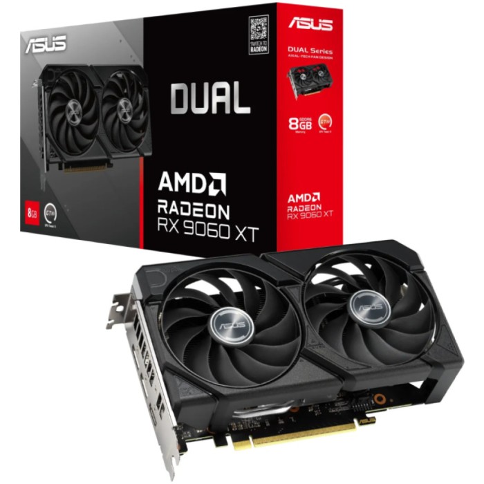 Grafična kartica AMD RX9060 XT Asus Dual - 8GB GDDR6  | 1xHDMI 2.1b 2xDisplayport 2.1a (90YV0MI1-M0NA00)