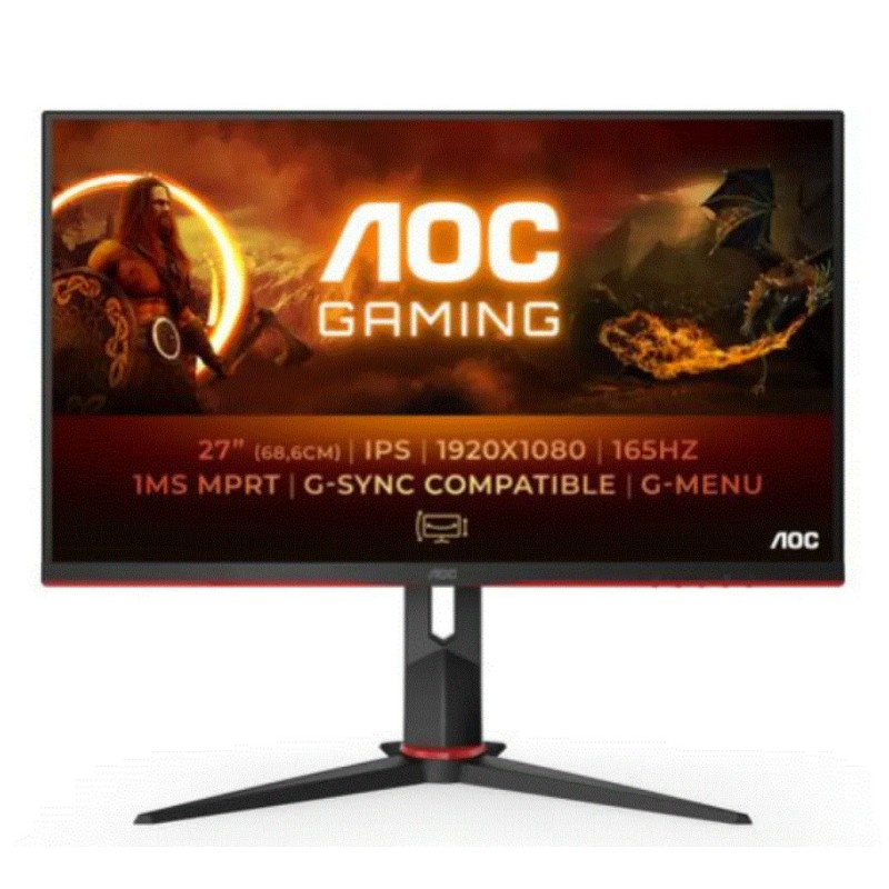 Monitor AOC 68,6 cm (27,0) 27G2SPU/BK-PE 1920x1080 Gaming 165Hz IPS 1ms VGA HDMI 2xHDMI DisplayPort 4xUSB3.2 Pivot  FreeSync FreeSync Premium G2 poškodovana embalaža