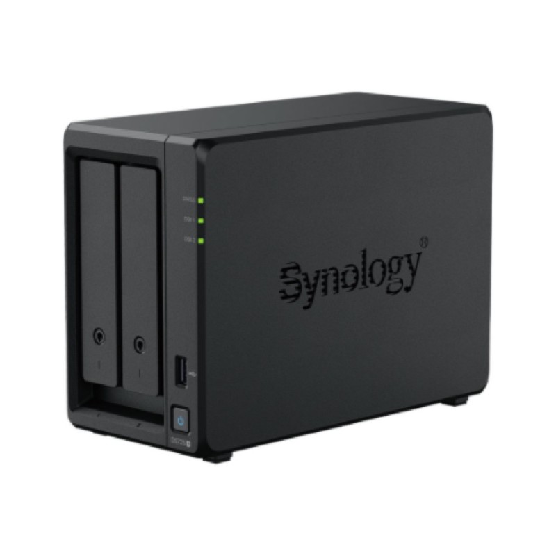 NAS ohišje Synology DS225+ 2x3.5 SATA HDD/SSD 2x M.2 NVMe AMD Ryzen R1600 2-core (4-thread) 2.6 GHz 4GB DDR4 ECC SODIMM 1xRJ-45 1GbE, 1xRJ45 2.5GbE 1xUSB 3.2 Gen1 1xeSATA USB-C