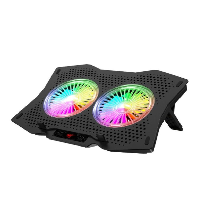 Stojalo za prenosnik HAVIT do 17 - nastavljiva višina 2x tih ventilator USB RGB LED (HV-F2072) HAVIT Stojalo za prenosnik HAVIT do 17 - nastavljiva višina 2x tih ventilator USB RGB LED (HV-F2072)