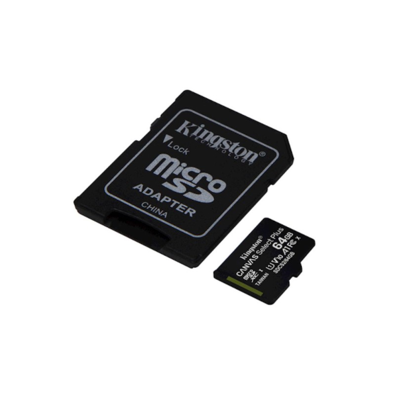 Spominska kartica SDXC-Micro 64GB Kingston Canvas Select Plus 100MB/s/85MB/s U1 V10 UHS-I +adapter (SDCS2/64GBSP) KINGSTON Spominska kartica SDXC-Micro 64GB Kingston Canvas Select Plus 100MB/s/85MB/s U1 V10 UHS-I +adapter (SDCS2/64GBSP)