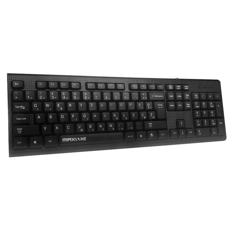 Tipkovnica USB Maxline E-KB924 US international | Slovenski nabor znakov črna (E-KB924) Razni Tipkovnica USB Maxline E-KB924 US international | Slovenski nabor znakov črna (E-KB924)