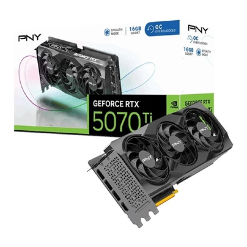 Grafična kartica nVidia RTX5070Ti PNY Overclocked Triple Fan - 16GB GDDR7 (VCG5070T16TFXPB1-O) PNY Grafična kartica nVidia RTX5070Ti PNY Overclocked Triple Fan - 16GB GDDR7 (VCG5070T16TFXPB1-O)