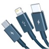 Kabel USB A => B micro / USB-C / Lightning 3.5A 1.2m Baseus 3v1 - moder (CAMLTYS-03) Baseus Kabel USB A => B micro / USB-C / Lightning 3.5A 1.2m Baseus 3v1 - moder (CAMLTYS-03)