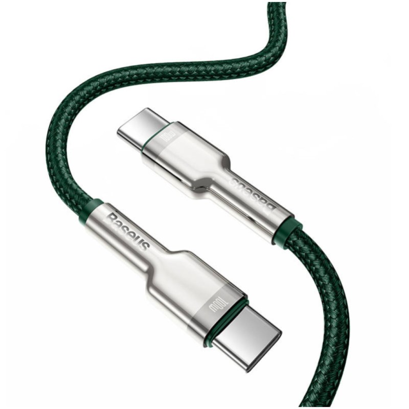 Kabel USB-C => USB-C tekstil ovoj 2,00m 20V/5A 100W Baseus Cafule Metal zelen (CATJK-D06) Baseus Kabel USB-C => USB-C tekstil ovoj 2,00m 20V/5A 100W Baseus Cafule Metal zelen (CATJK-D06)