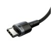 Kabel USB-C => USB-C tekstil ovoj 2,00m 20V/5A 100W PD2 Baseus Cafule črn/siv (CATKLF-ALG1) Baseus Kabel USB-C => USB-C tekstil ovoj 2,00m 20V/5A 100W PD2 Baseus Cafule črn/siv (CATKLF-ALG1)