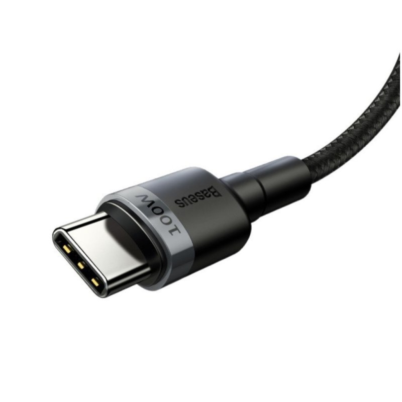 Kabel USB-C => USB-C tekstil ovoj 2,00m 20V/5A 100W PD2 Baseus Cafule črn/siv (CATKLF-ALG1) Baseus Kabel USB-C => USB-C tekstil ovoj 2,00m 20V/5A 100W PD2 Baseus Cafule črn/siv (CATKLF-ALG1)
