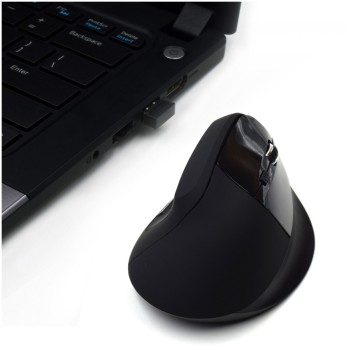 Miš Ewent brezžična optična Ergonomic Vertical 1600dpi črna (EW3158)