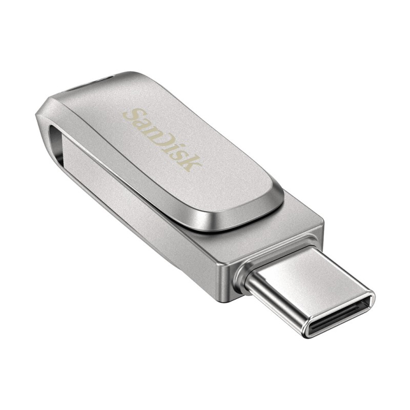 Spominski ključek 512GB USB 3.2/USB-C Sandisk Dual Luxe 150MB/s kovinski duo vrtljiv srebrn (SDDDC4-512G-G46) SANDISK Spominski ključek 512GB USB 3.2/USB-C Sandisk Dual Luxe 150MB/s kovinski duo vrtljiv srebrn (SDDDC4-512G-G46)