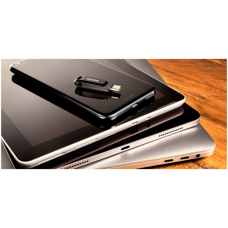 Spominski ključek 512GB USB-C Sandisk Dual Drive Go 150MB/s plastičen brez pokrovčka črn (SDDDC3-512G-G46) SANDISK Spominski ključek 512GB USB-C Sandisk Dual Drive Go 150MB/s plastičen brez pokrovčka črn (SDDDC3-512G-G46)