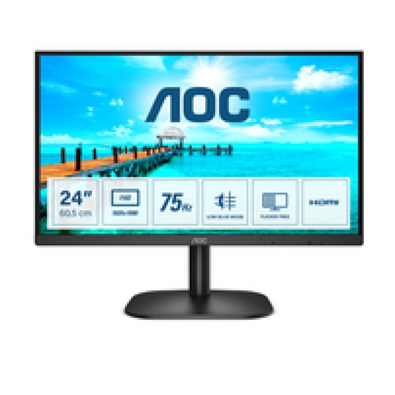 Monitor AOC 60,5 cm (23,8) 24B2XDM 1920x1080 75Hz VA 4ms VGA DVI 3H NTSC72% AdaptiveSync AOC Monitor AOC 60,5 cm (23,8) 24B2XDM 1920x1080 75Hz VA 4ms VGA DVI 3H NTSC72% AdaptiveSync