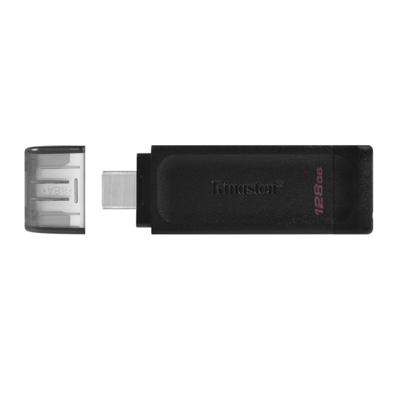 Spominski ključek 128GB USB-C Kingston DT70 80MB/s plastičen s pokrovčkom črn (DT70/128GB) KINGSTON Spominski ključek 128GB USB-C Kingston DT70 80MB/s plastičen s pokrovčkom črn (DT70/128GB)