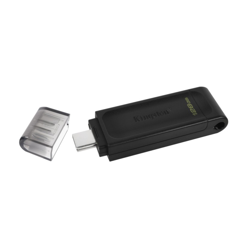 Spominski ključek 128GB USB-C Kingston DT70 80MB/s plastičen s pokrovčkom črn (DT70/128GB) KINGSTON Spominski ključek 128GB USB-C Kingston DT70 80MB/s plastičen s pokrovčkom črn (DT70/128GB)