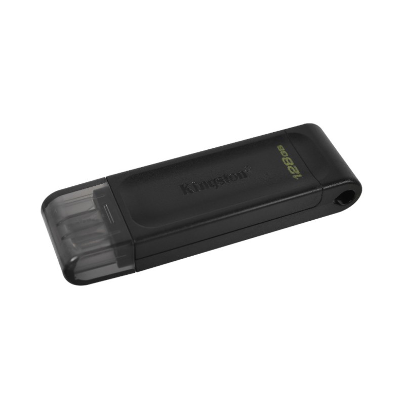 Spominski ključek 128GB USB-C Kingston DT70 80MB/s plastičen s pokrovčkom črn (DT70/128GB) KINGSTON Spominski ključek 128GB USB-C Kingston DT70 80MB/s plastičen s pokrovčkom črn (DT70/128GB)