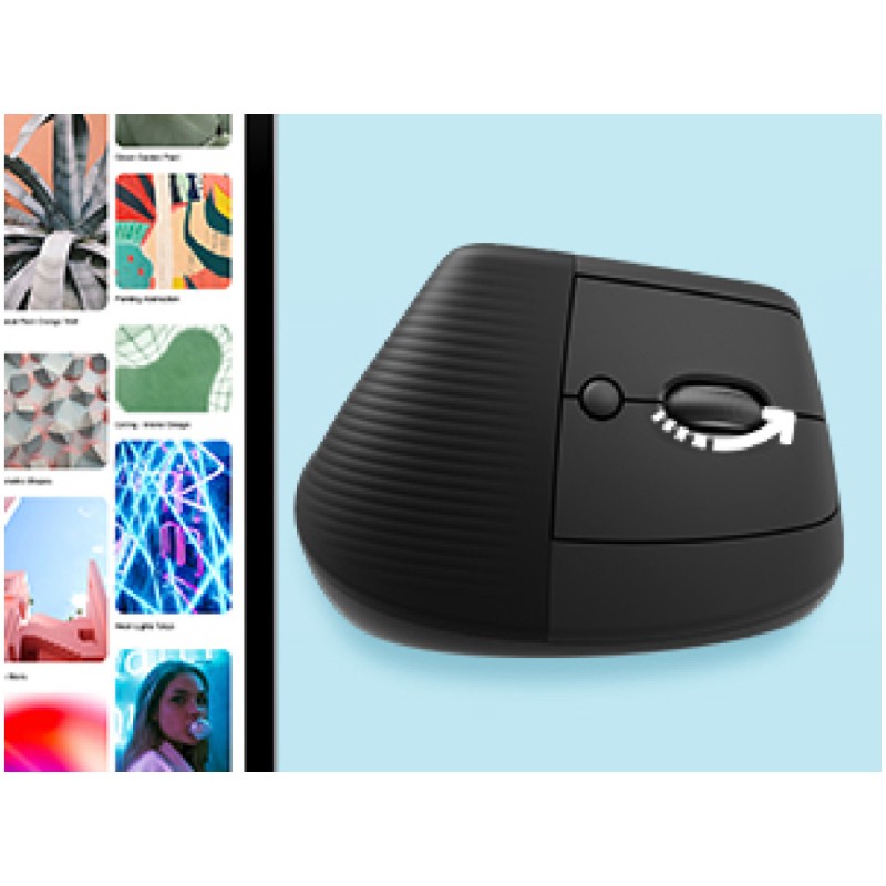 Miš brezžična + Bluetooth Logitech Lift Vertical za levičarje 4000DPI ergonomična grafitna (910-006474) LOGITECH Miš brezžična + Bluetooth Logitech Lift Vertical za levičarje 4000DPI ergonomična grafitna (910-006474)