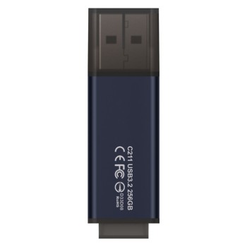 Spominski ključek 256GB USB 3.2 Teamgroup C211 100MB/s aluminij s pokrovčkom sivo-moder (TC2113256GL01)