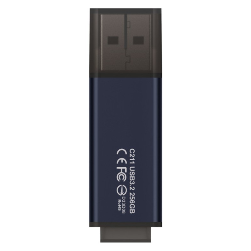 Spominski ključek 256GB USB 3.2 Teamgroup C211 100MB/s aluminij s pokrovčkom sivo-moder (TC2113256GL01) TEAMGROUP Spominski ključek 256GB USB 3.2 Teamgroup C211 100MB/s aluminij s pokrovčkom sivo-moder (TC2113256GL01)