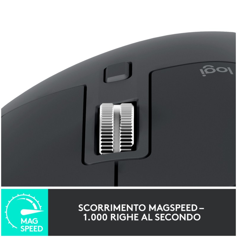 Miš brezžična + Bluetooth Logitech MX Master 3S Performance 8000DPI Unifying Bolt grafitna (910-006559) LOGITECH Miš brezžična + Bluetooth Logitech MX Master 3S Performance 8000DPI Unifying Bolt grafitna (910-006559)