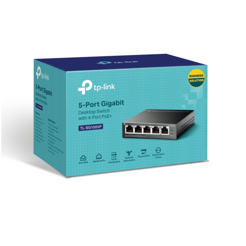 STIKALO 5-PORT TP-Link 100/1000 PoE (TL-SG1005P-V2) TP-LINK STIKALO 5-PORT TP-Link 100/1000 PoE (TL-SG1005P-V2)