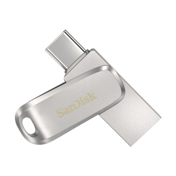 Spominski ključek 128GB USB 3.2/USB-C USB-C Sandisk Ultra Luxe Dual 150MB/s kovinski vrtljiv srebrn (SDDDC4-128G-G46)