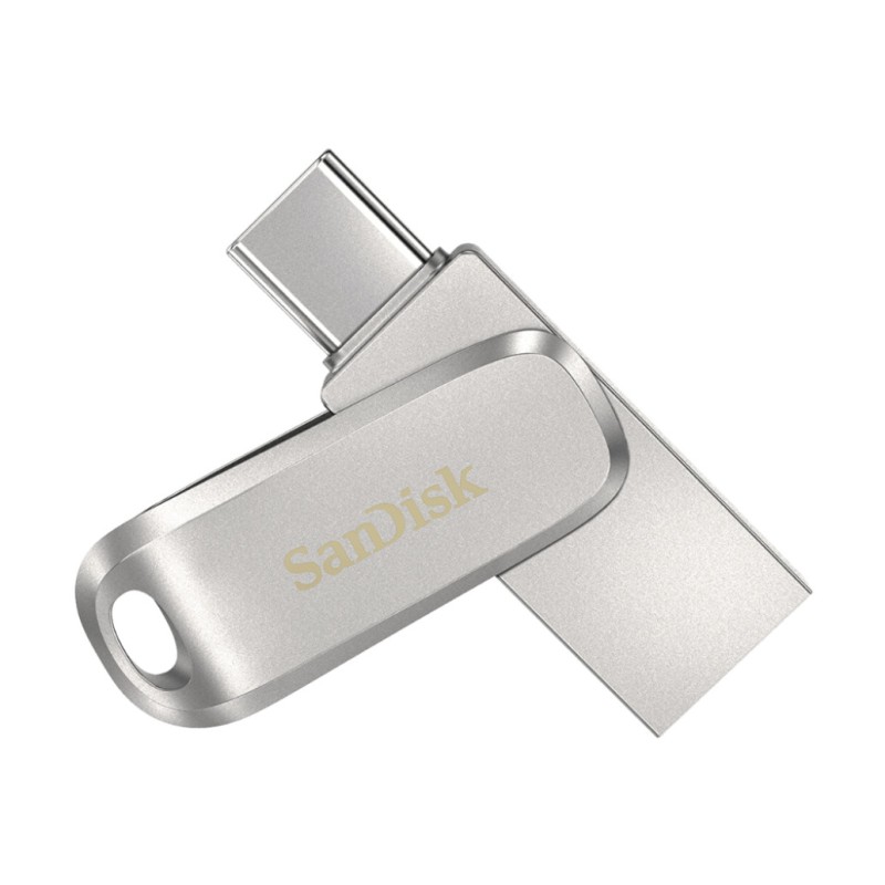 Spominski ključek 128GB USB 3.2/USB-C USB-C Sandisk Ultra Luxe Dual 150MB/s kovinski vrtljiv srebrn (SDDDC4-128G-G46) SANDISK Spominski ključek 128GB USB 3.2/USB-C USB-C Sandisk Ultra Luxe Dual 150MB/s kovinski vrtljiv srebrn (SDDDC4-128G-G46)