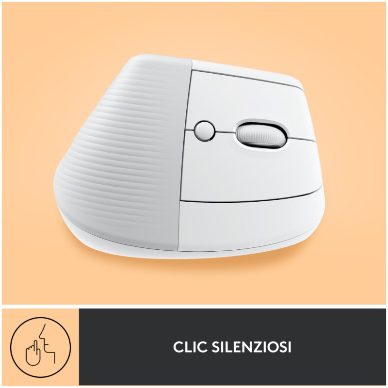 Miš brezžična + Bluetooth Logitech Lift Vertical za desničarje 4000DPI ergonomična bela (910-006475) LOGITECH Miš brezžična + Bluetooth Logitech Lift Vertical za desničarje 4000DPI ergonomična bela (910-006475)
