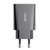 Hišni polnilec 100-240V => 1x USB-C 20W Baseus črn (CCFS-SN01)