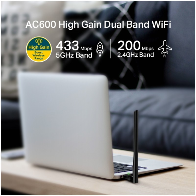Brezžični mrežni adapter USB 2.0 TP-Link WiFi5 802.11ac AC600 600Mbit/s Dualband 1x antena (ARCHER T2U PLUS) TP-LINK Brezžični mrežni adapter USB 2.0 TP-Link WiFi5 802.11ac AC600 600Mbit/s Dualband 1x antena (ARCHER T2U PLUS)