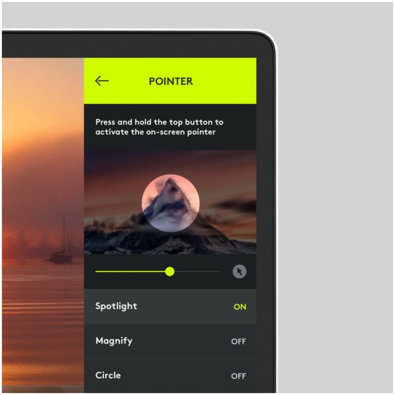 Presenter Logitech Spotlight, brezžični, USB siv (910-004861)