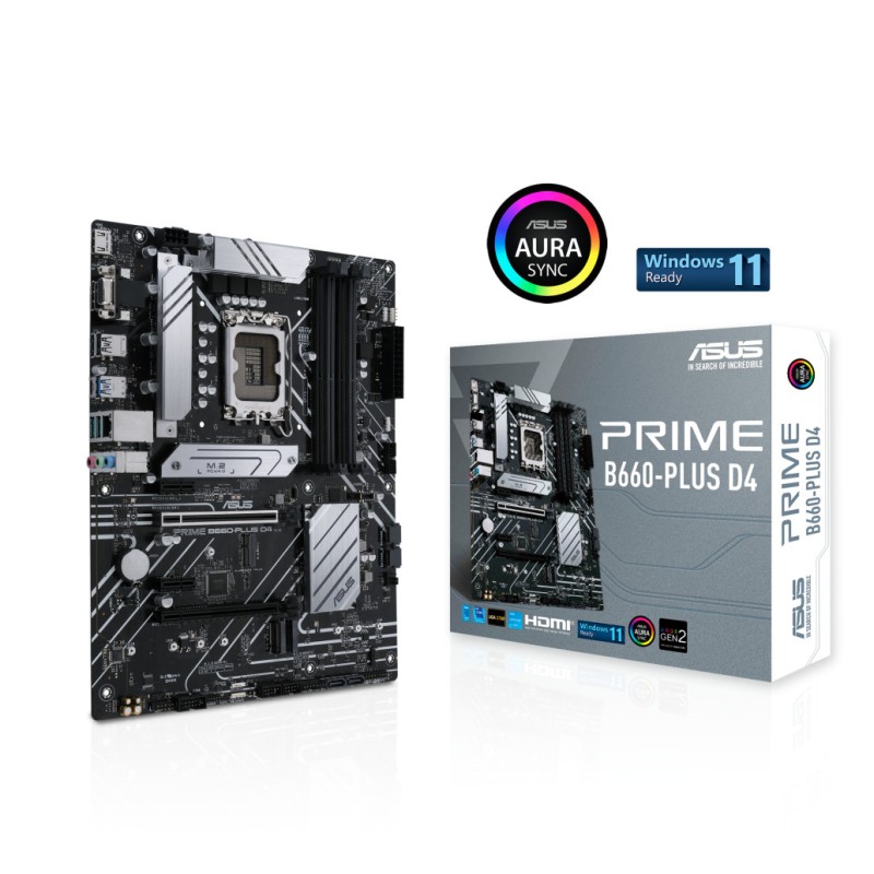 Osnovna plošča 1700 Asus PRIME B660-PLUS D4 ATX 1xVGA 1xHDMI 2.1 1xDisplayPort 1.4 ASUS Osnovna plošča 1700 Asus PRIME B660-PLUS D4 ATX 1xVGA 1xHDMI 2.1 1xDisplayPort 1.4