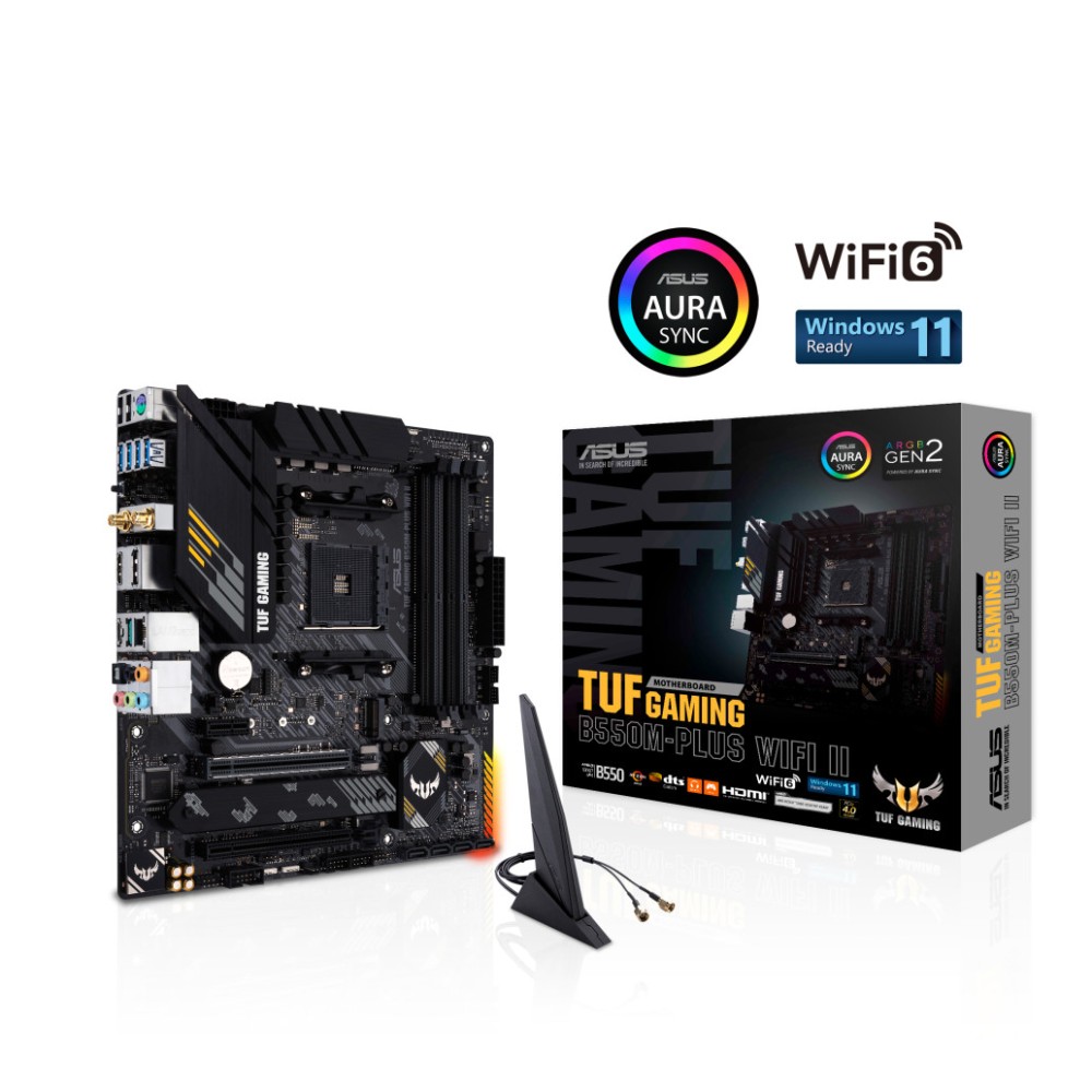 Osnovna plošča AM4 Asus TUF GAMING B550M-PLUS WIFI II microATX 1xHDMI 2.1 1xDisplayPort 1.4 ASUS Osnovna plošča AM4 Asus TUF GAMING B550M-PLUS WIFI II microATX 1xHDMI 2.1 1xDisplayPort 1.4