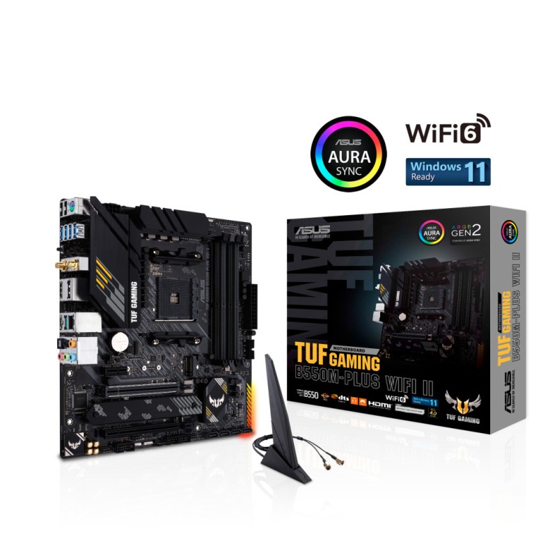 Osnovna plošča AM4 Asus TUF GAMING B550M-PLUS WIFI II microATX 1xHDMI 2.1 1xDisplayPort 1.4 ASUS Osnovna plošča AM4 Asus TUF GAMING B550M-PLUS WIFI II microATX 1xHDMI 2.1 1xDisplayPort 1.4