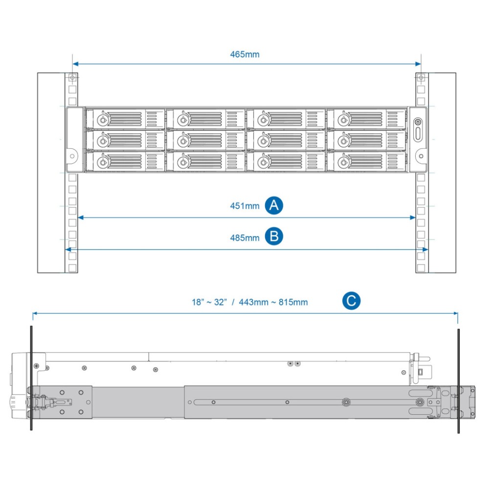Vodila QNAP rail kit (sanke) za 2U NAS-e QNAP Vodila QNAP rail kit (sanke) za 2U NAS-e