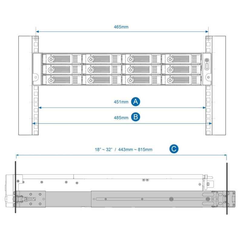 Vodila QNAP rail kit (sanke) za 2U NAS-e QNAP Vodila QNAP rail kit (sanke) za 2U NAS-e