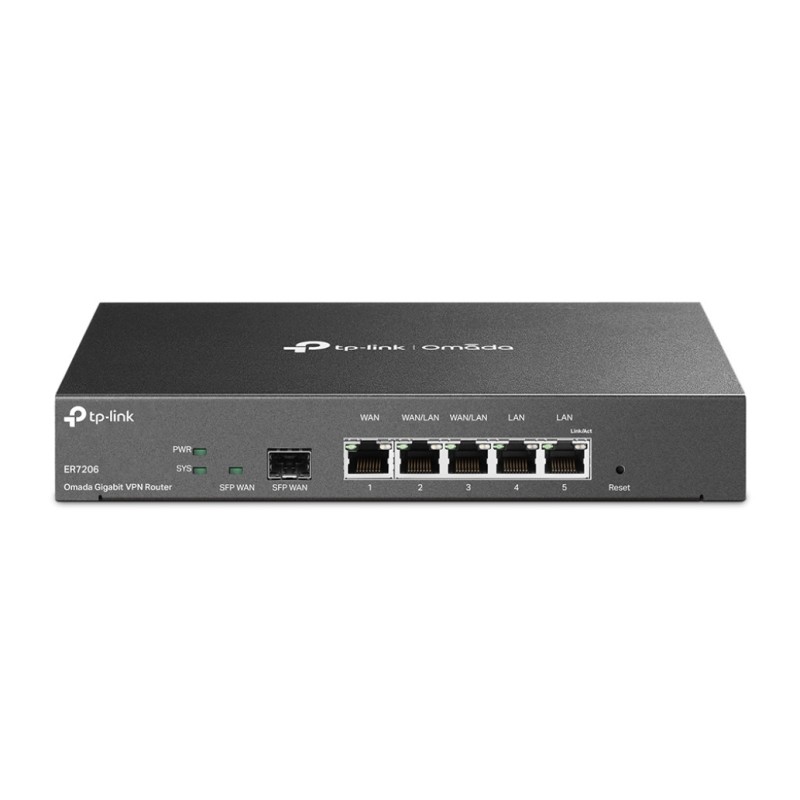 Usmerjevalnik TP-Link Safestream 10/100/1000 RJ45 1xSFP 1xWAN 2xLAN+WAN 3xLAN (TL-ER7206) TP-LINK Usmerjevalnik TP-Link Safestream 10/100/1000 RJ45 1xSFP 1xWAN 2xLAN+WAN 3xLAN (TL-ER7206)