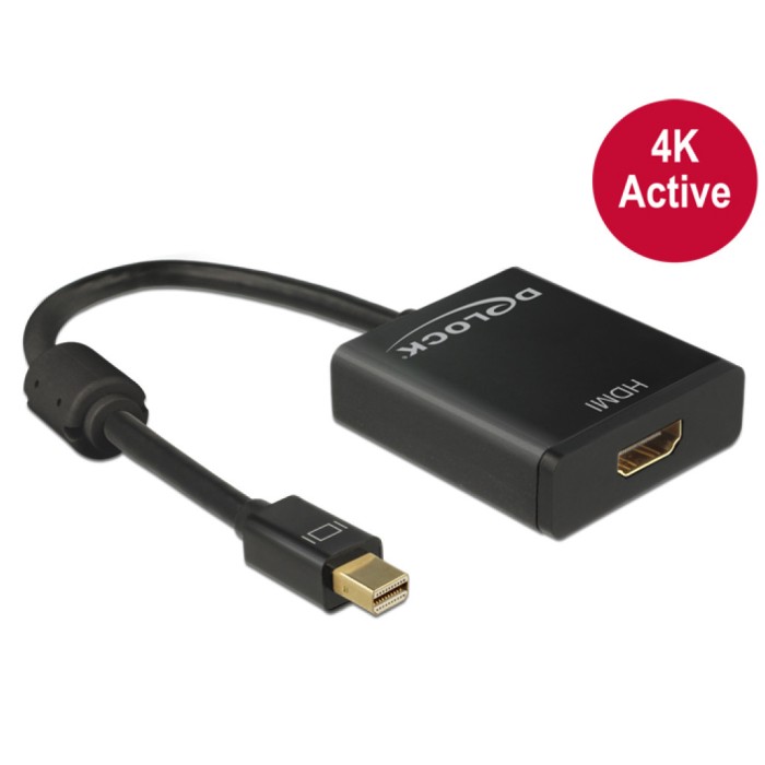 Adapter DisplayPort mini (m) => HDMI (ž) 4K Delock Adapter DisplayPort mini (m) => HDMI (ž) 4K Delock
