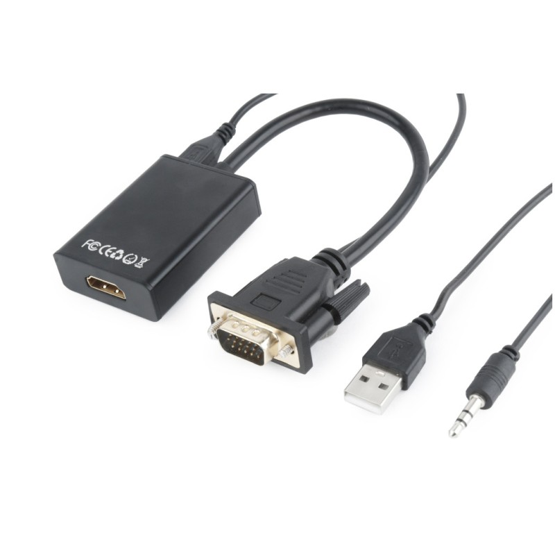 Pretvornik VGA (m) => HDMI (ž) Video ter avdio pretvornik Gembird (A-VGA-HDMI-01) Gembird Pretvornik VGA (m) => HDMI (ž) Video ter avdio pretvornik Gembird (A-VGA-HDMI-01)