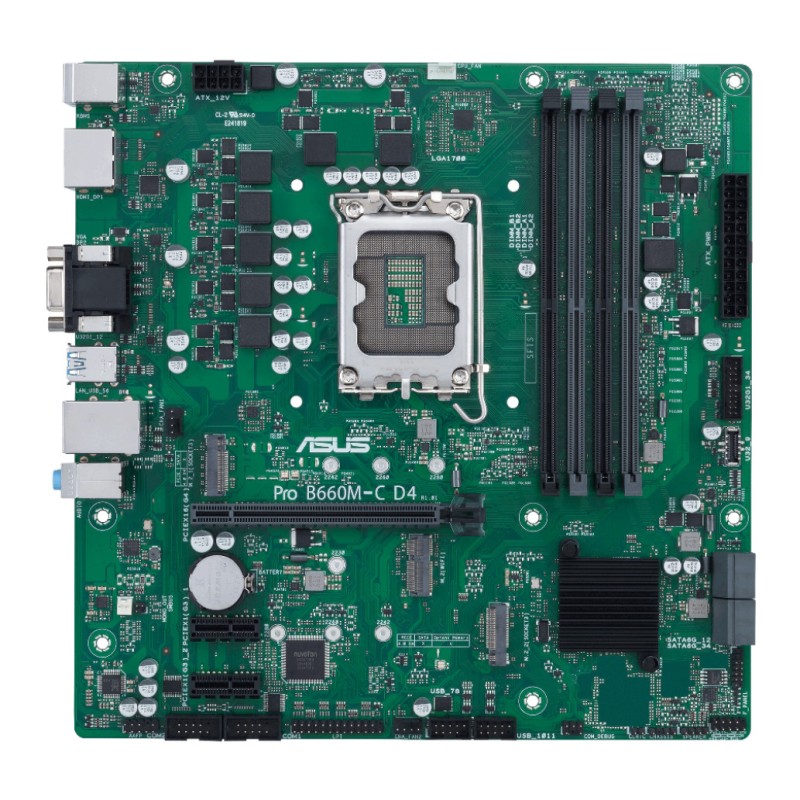 Osnovna plošča 1700 Asus Pro B660M-C D4-CSM microATX 1xVGA 1xHDMI 2.1 2xDisplayPort 1.4 ASUS Osnovna plošča 1700 Asus Pro B660M-C D4-CSM microATX 1xVGA 1xHDMI 2.1 2xDisplayPort 1.4