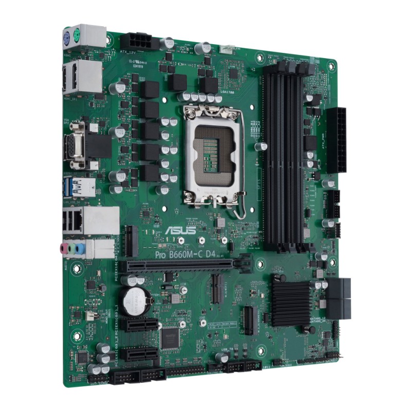 Osnovna plošča 1700 Asus Pro B660M-C D4-CSM microATX 1xVGA 1xHDMI 2.1 2xDisplayPort 1.4 ASUS Osnovna plošča 1700 Asus Pro B660M-C D4-CSM microATX 1xVGA 1xHDMI 2.1 2xDisplayPort 1.4