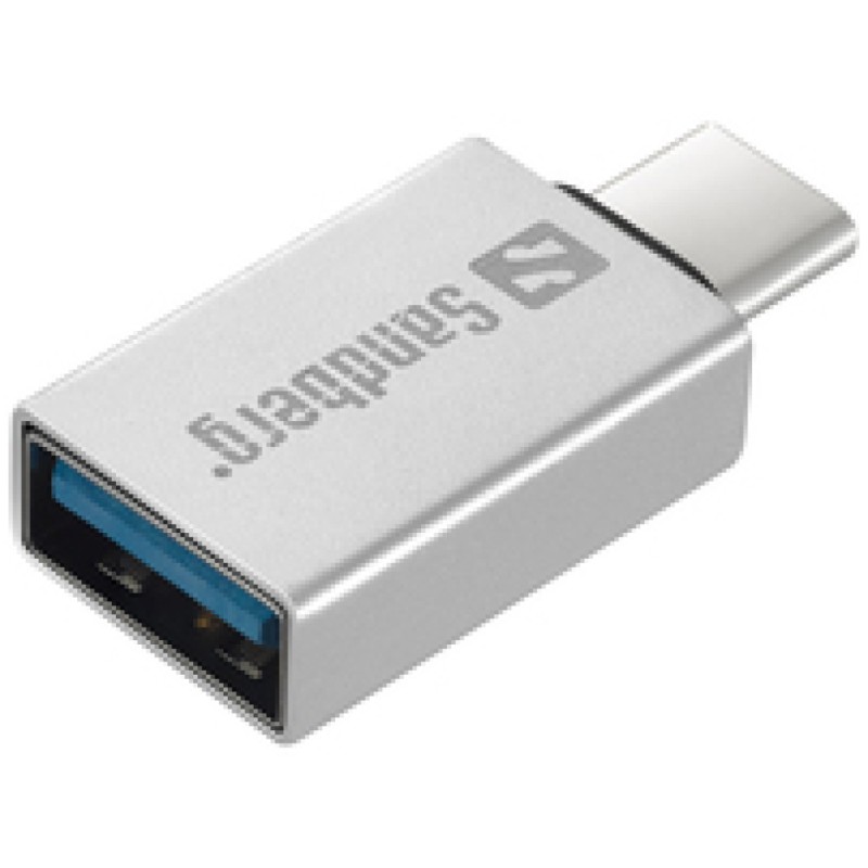 Adapter USB-A => USB-C (ž) USB 3.2 Gen1 Sandberg srebrn (136-24) SANDBERG Adapter USB-A => USB-C (ž) USB 3.2 Gen1 Sandberg srebrn (136-24)